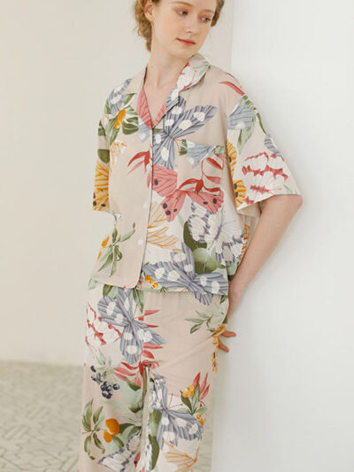 Tropical Elegance Floral Print Summer Nightgowns